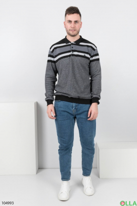 Чоловічий чорно-сірий светр