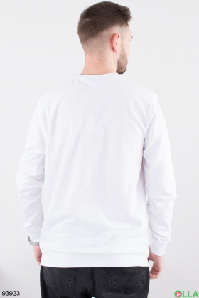 Men's white sweatshirt with an inscription