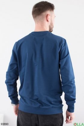 Men's blue sweatshirt with an inscription
