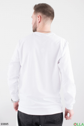 Men's white sweatshirt with an inscription