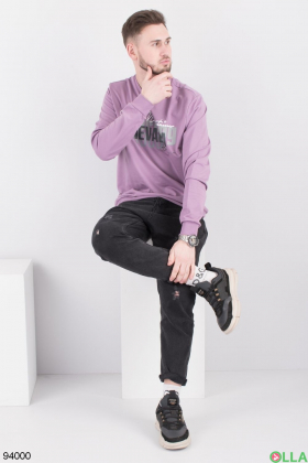 Чоловічий фіолетовий світшот з написом