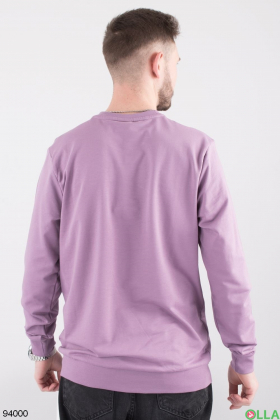 Men's lilac sweatshirt with an inscription