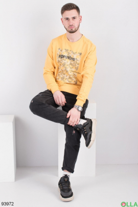 Men's yellow sweatshirt with print