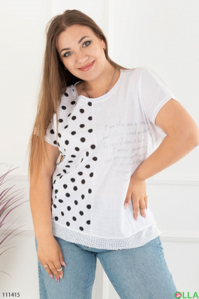 Women's white batal t-shirt with print