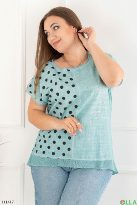 Women's turquoise batal t-shirt with print