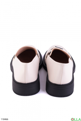 Women's light beige eco-leather shoes
