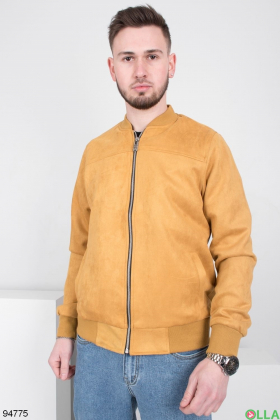 Men's Dark Yellow Eco Suede Windbreaker Jacket
