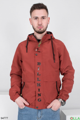 Men's terracotta windbreaker jacket