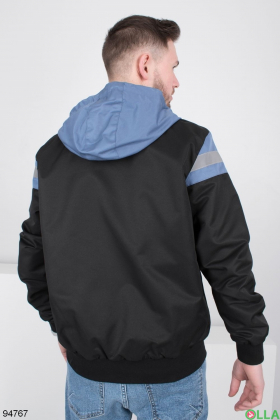 Men's blue-black windbreaker jacket