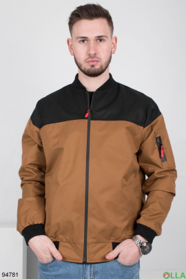 Men's black-brown windbreaker jacket