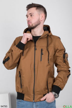 Men's brown windbreaker jacket