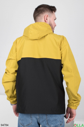 Мужская черно-желтая куртка-ветровка