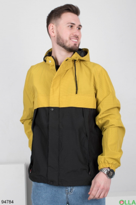 Мужская черно-желтая куртка-ветровка