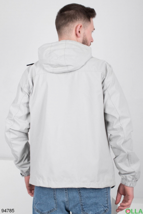 Men's light gray windbreaker jacket