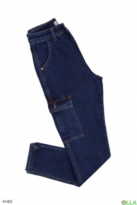 Жіночі класичні джинси з кишенею