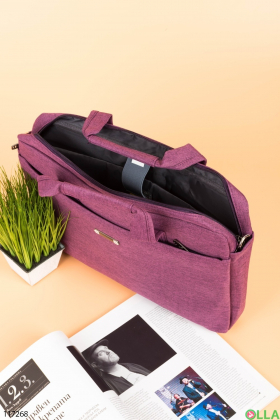 Фиолетовая сумка из текстиля для ноутбука