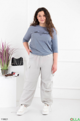 Women's light gray cargo pants