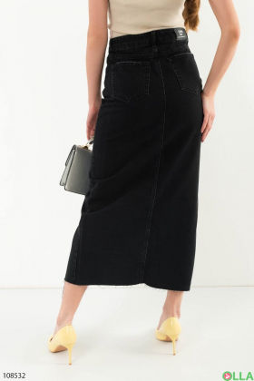 Women's black denim skirt