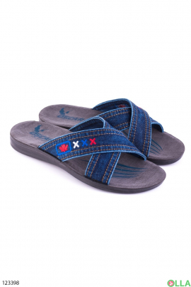 Men's blue flip-flops