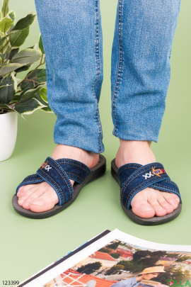 Men's blue flip-flops