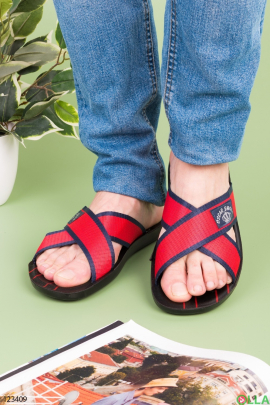 Men's blue-red flip-flops