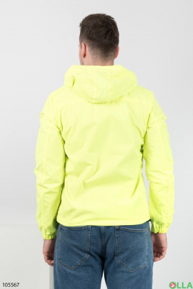 Men's light green jacket with a hood