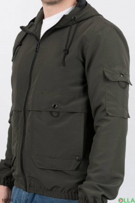 Чоловіча куртка кольору хакі з капюшоном