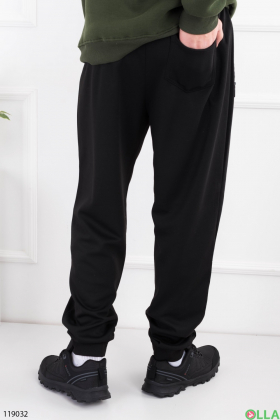 Мужские черные спортивные брюки батал