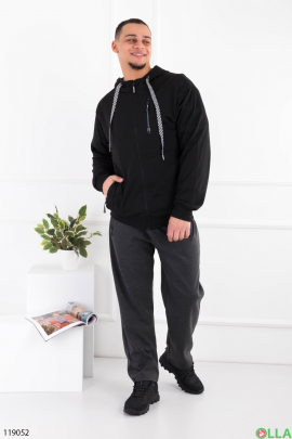 Men's black batal zip hoodie