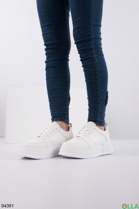 Женские бело-бежевые кроссовки