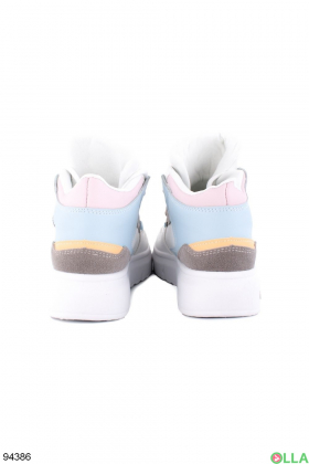 Women's white sneakers with multicolor inserts