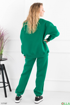 Женский зеленый спортивный костюм на флисе