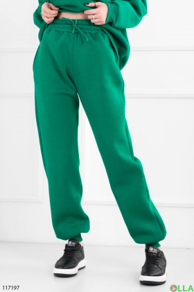 Женский зеленый спортивный костюм на флисе