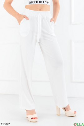 Women's white palazzo trousers