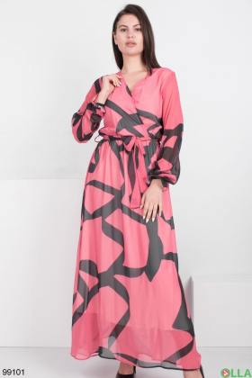 Women's black and pink print dress