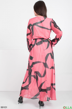 Жіноча чорно-рожева сукня в принт