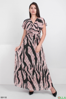 Женское черно-розовое платье
