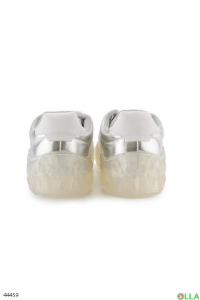 Women's sneakers with a silver insert