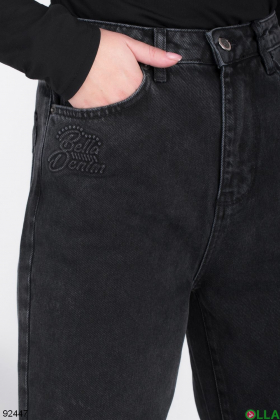 Жіночі темно-сірі джинси-кльош
