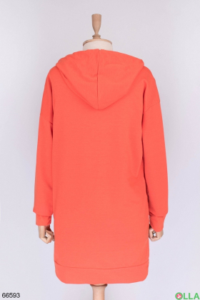 Women's orange printed hoodie