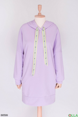 Women's lilac sweatshirt with a hood