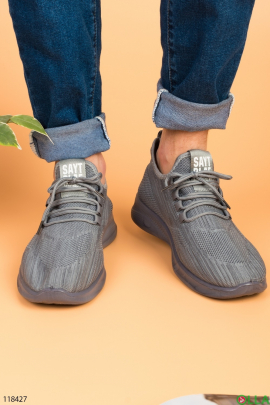Мужские серые кроссовки из текстиля