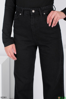 Жіночі чорні джинси-кльош