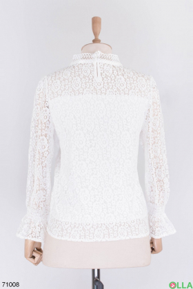 Women's white blouse with lace