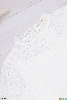 Women's white blouse with lace