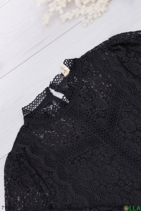 Women's black blouse with lace