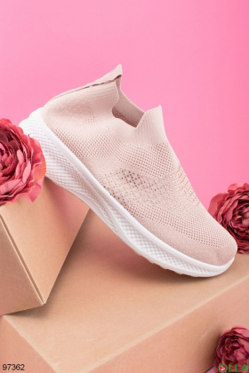 Женские розовые кроссовки из текстиля