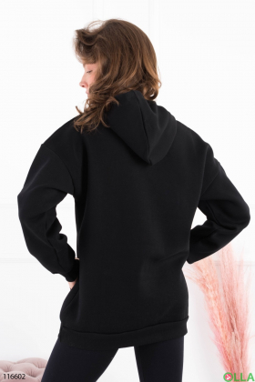 Women's black fleece hoodie