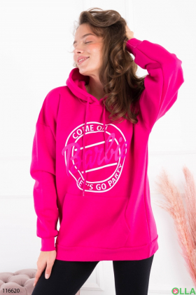 Women's raspberry fleece hoodie