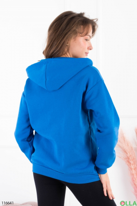 Women's blue padded zip hoodie